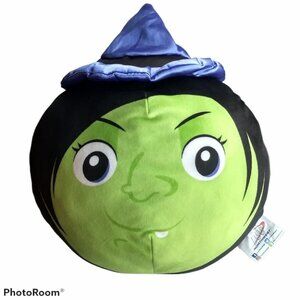 Large Witch Pillow Stuffed Plush Halloween Purple Green Black